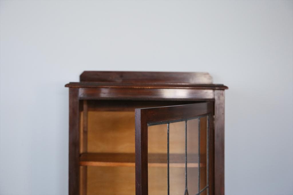 英国アンティークガラスキャビネット/食器棚/本棚/飾り棚/キュリオ(92-25)