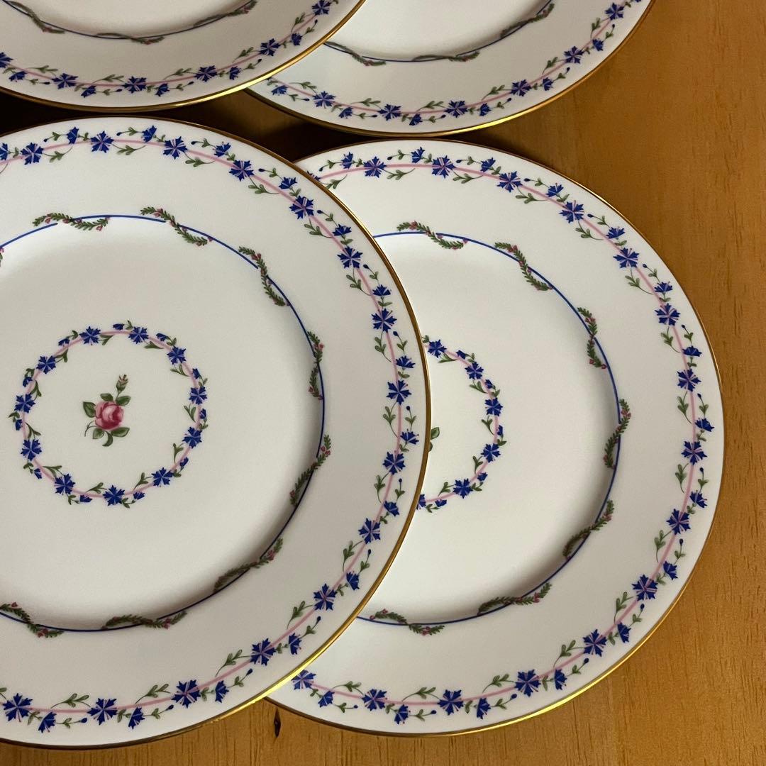 【北海道から発送】希少品　レイノー・リモージュ★ブルーエ　矢車菊★デザート皿6枚