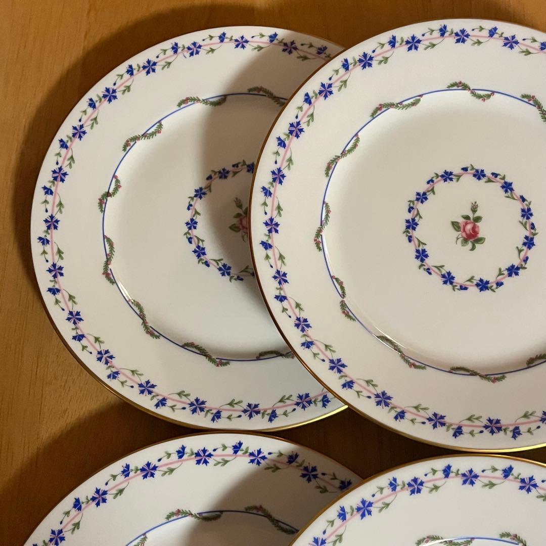 【北海道から発送】希少品　レイノー・リモージュ★ブルーエ　矢車菊★デザート皿6枚