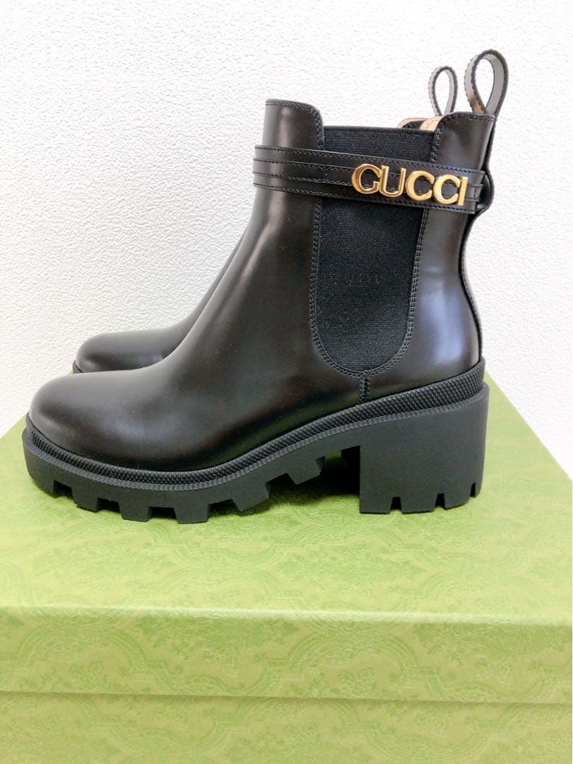 新品未使用☆GUCCI ベルト付き　サイドゴアブーツ　38(25cm相当)
