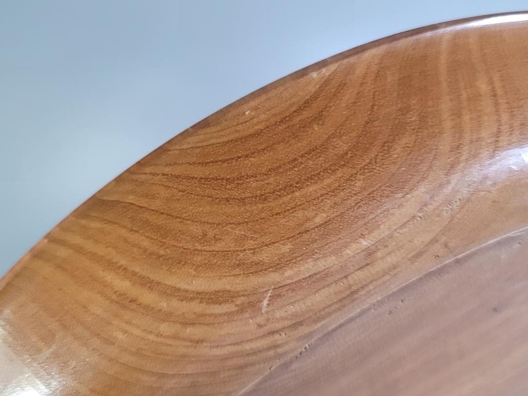 銘木 一刀彫 煎茶 盆 円盆