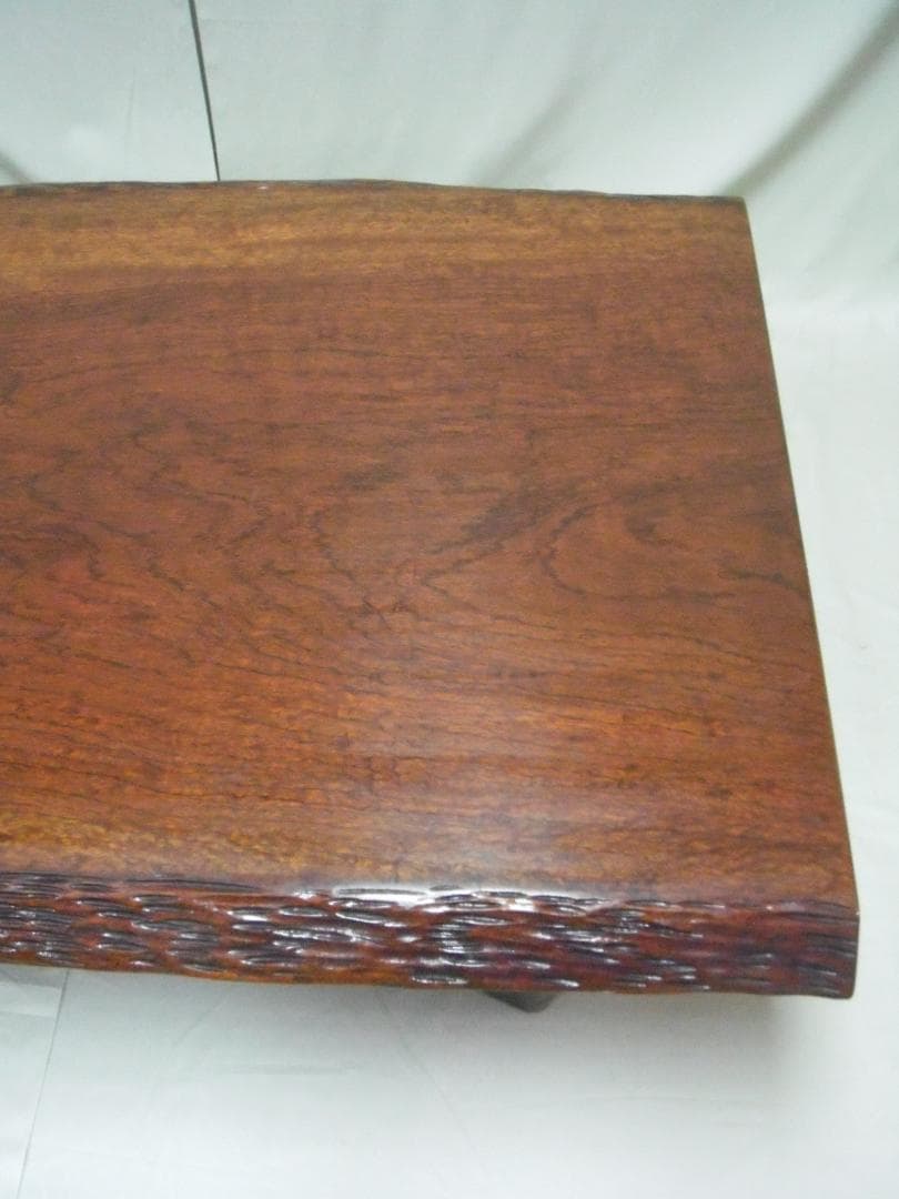 「新古品」座卓・本漆塗りブビンガ総無垢材・本漆塗り