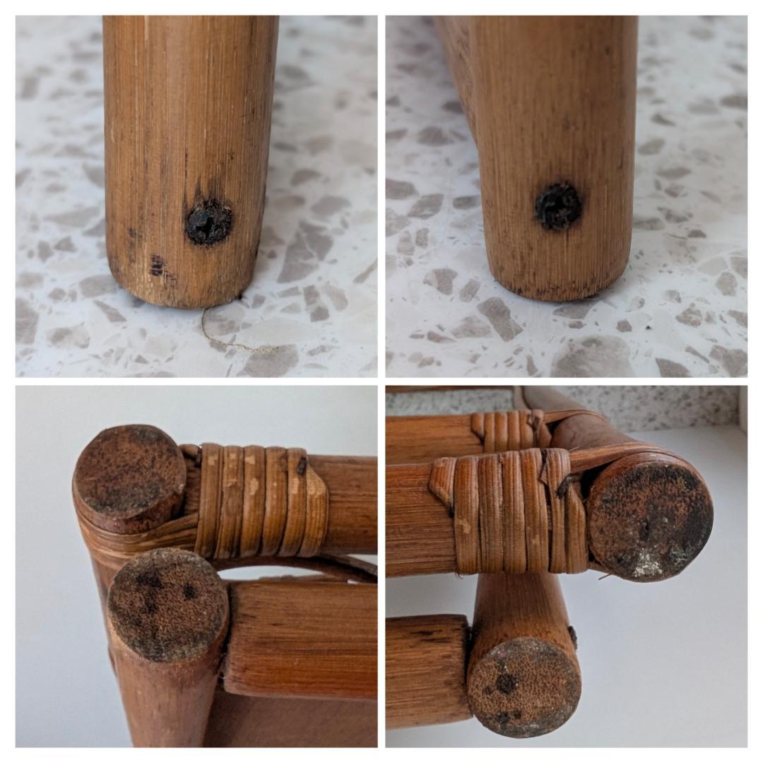 ラタン スタンドミラー 80s ビンテージ 壁掛け 2way 籐の姿見 レトロ