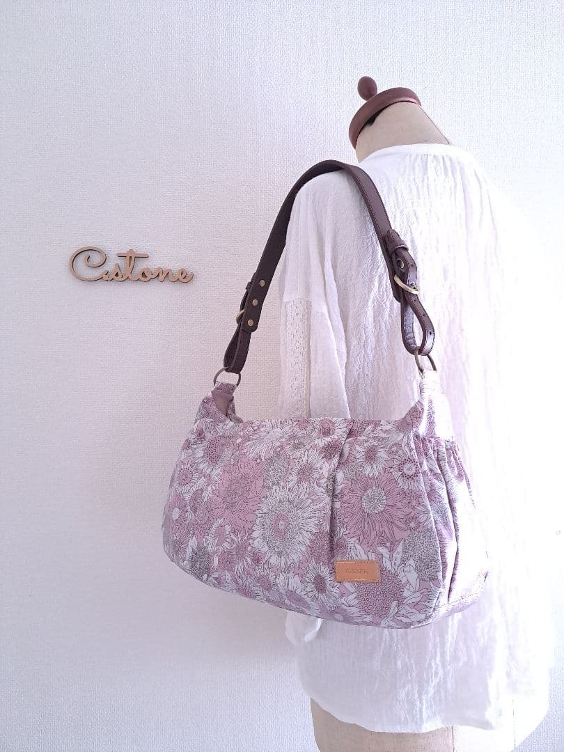 なおにゃんまみぃ様　横長ショルダーBag　共布ショルダー紐付　持ち手別売り