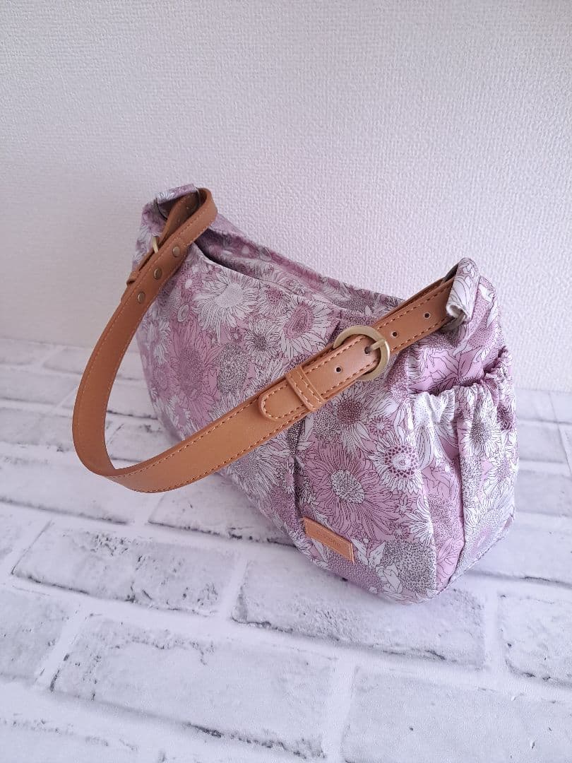 なおにゃんまみぃ様　横長ショルダーBag　共布ショルダー紐付　持ち手別売り