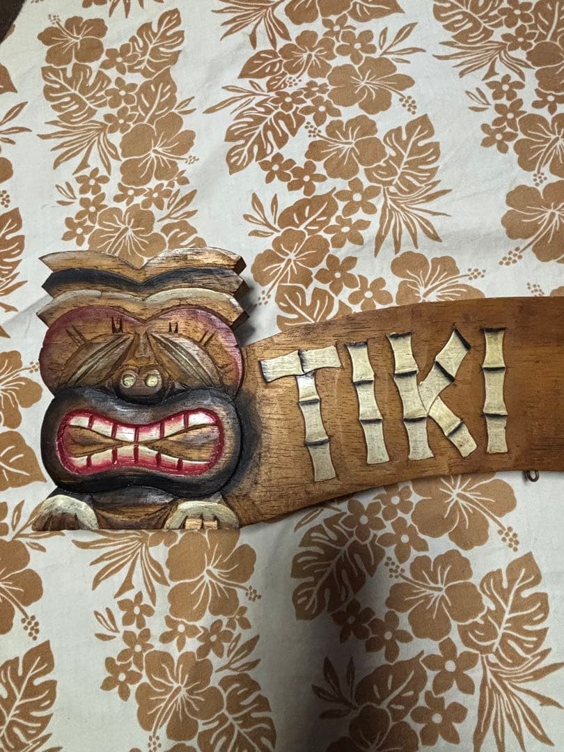 ビンテージ風90.sハワイアンティキバー 木製サイン！