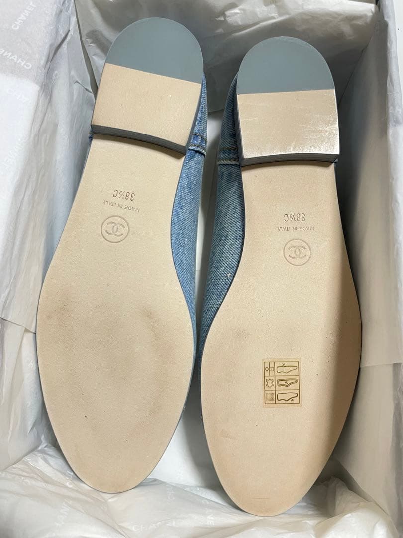 新品　CHANEL デニム バレリーナ