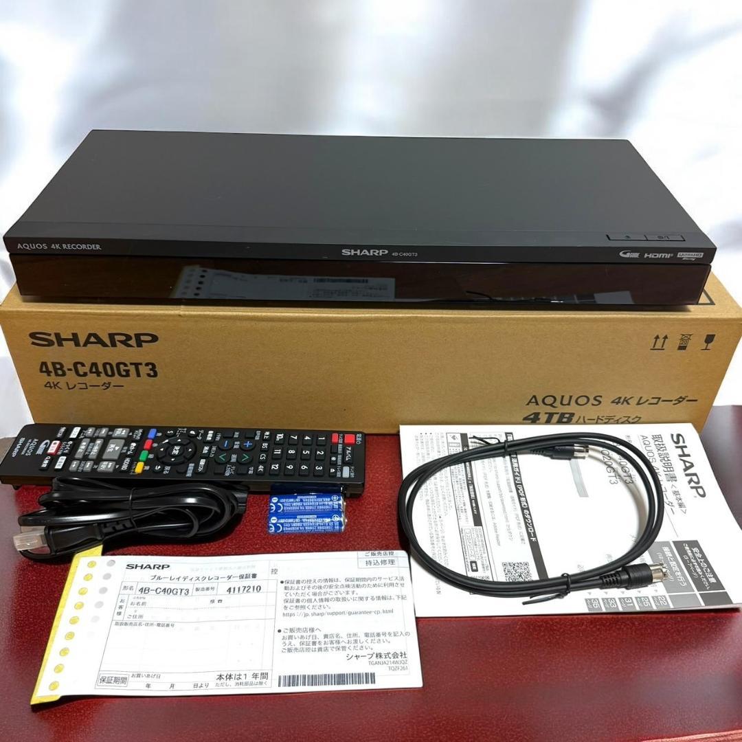 ☆25年製未使用 シャープ 4B-C40GT3 4Kブルーレイレコーダー 4TB