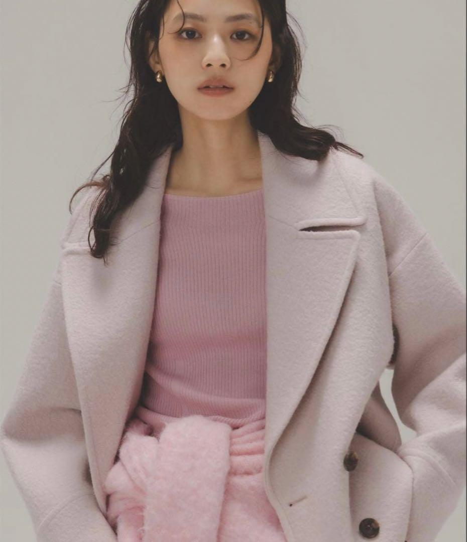 【新品タグ付き】ウーリーフォルムハーフコート