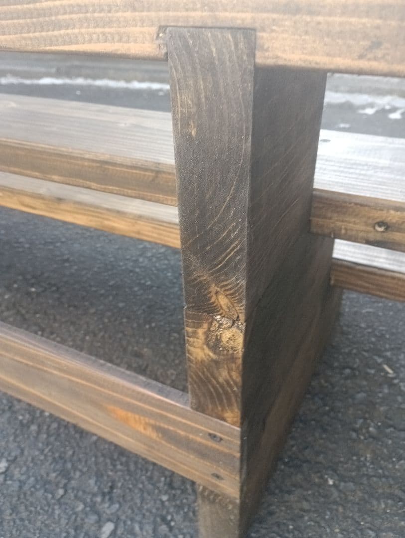 木製3段フラワースタンド ブラウン