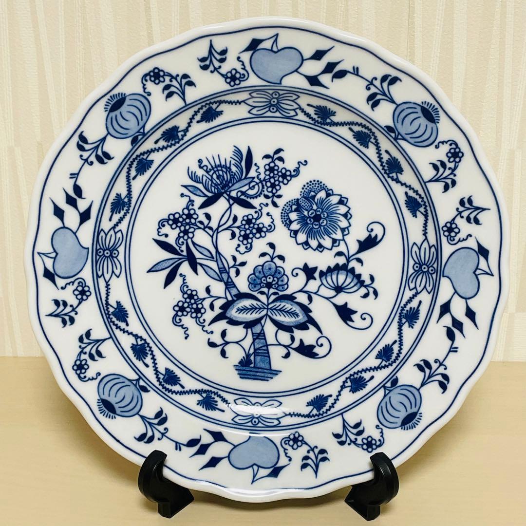 カールスバード ボヘミア ブルーオニオン 皿 プレート 直径24.5cm 6枚