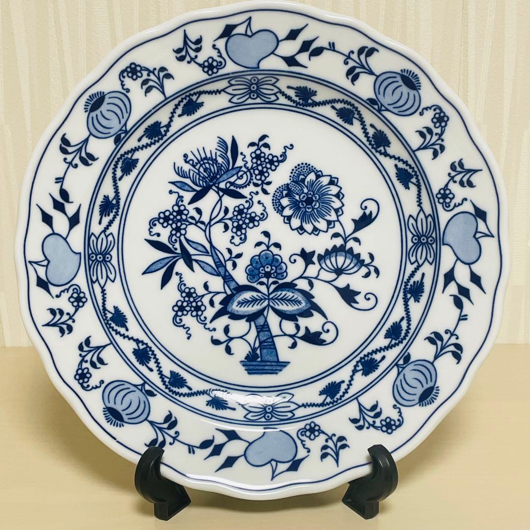 カールスバード ボヘミア ブルーオニオン 皿 プレート 直径24.5cm 6枚