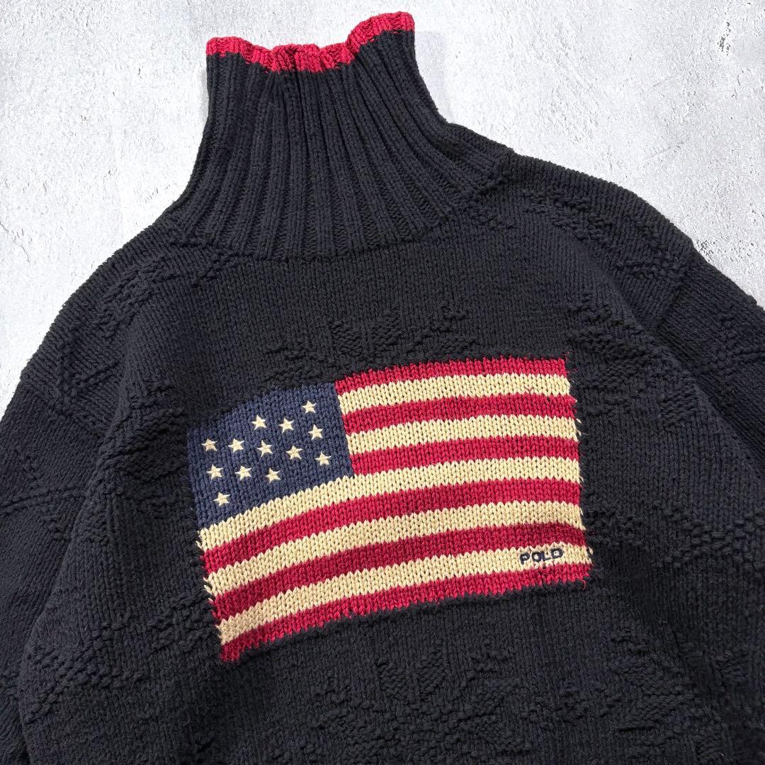 90s〜 Ralph Lauren 星条旗 Cotton Knit