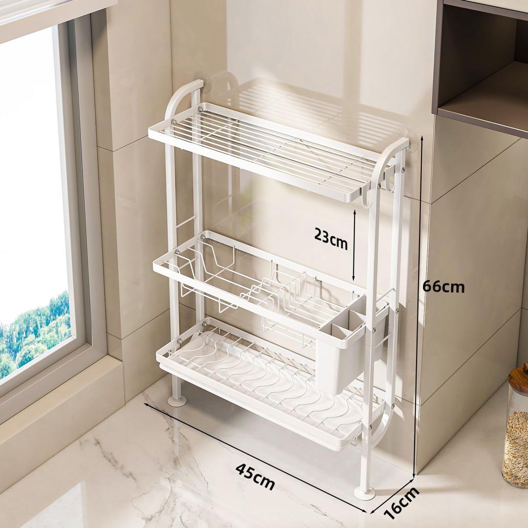 水切りラック スリム ステンレス 食器 水切り 3段 洗い物ラック 狭いキッチン
