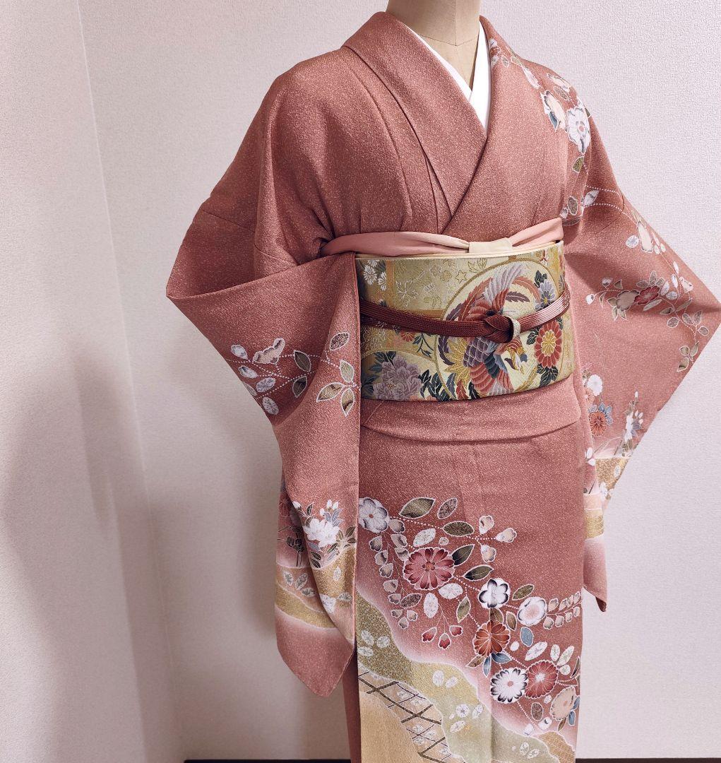 ❰6269❱ フルセット　訪問着 やまと　袋帯　帯締め　帯揚げ　正絹　着物