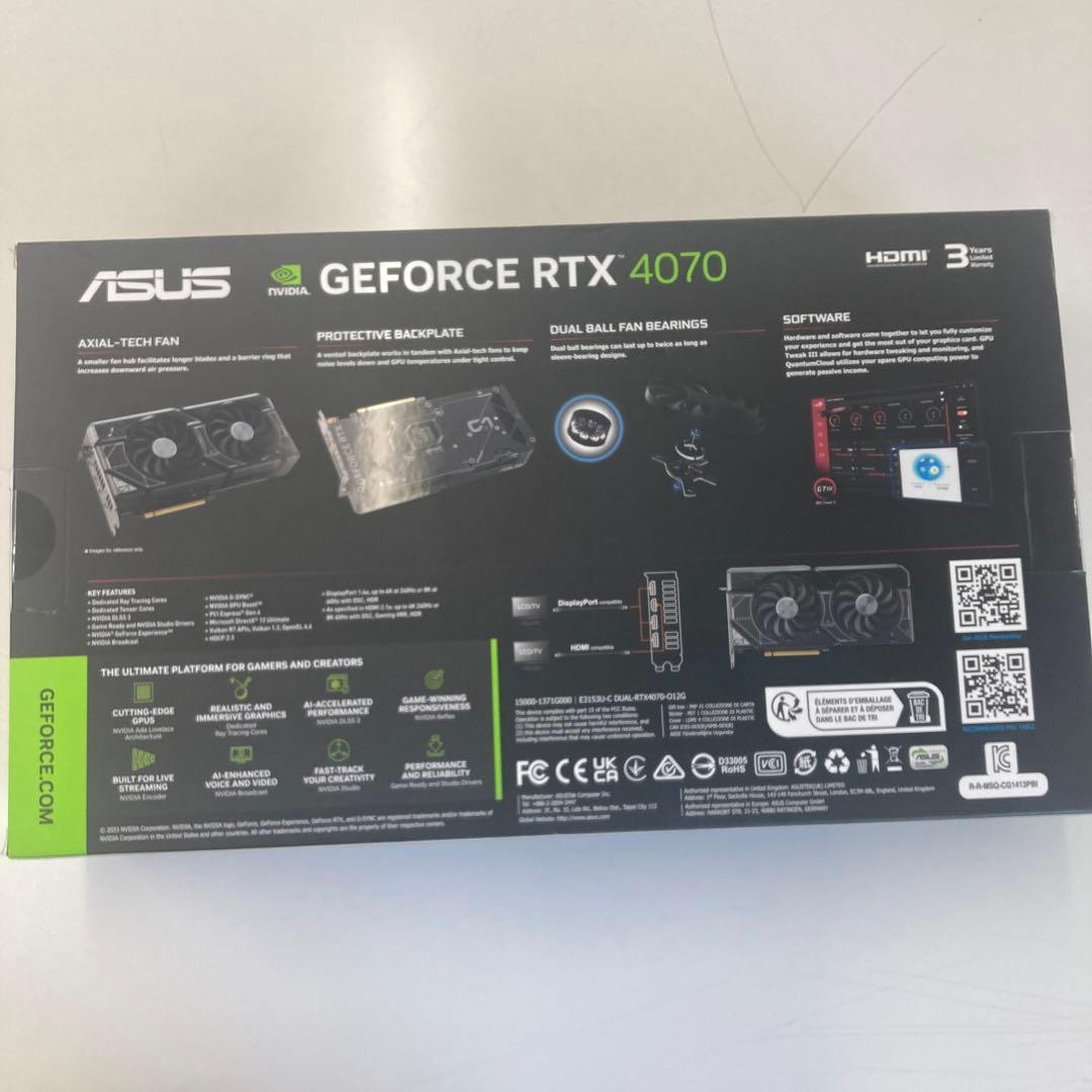 グラフィックボード・グラボ・ビデオカード ASUS GeForce RTX 4070 OC Edition 12GB