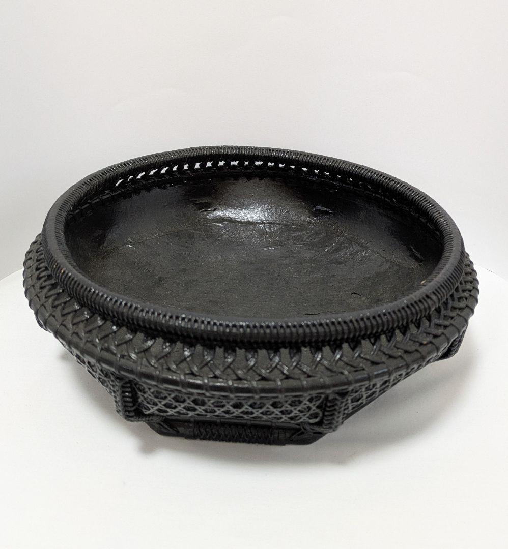 八角炭斗　底八角形　唐物写　炭篭 中古　箱無し