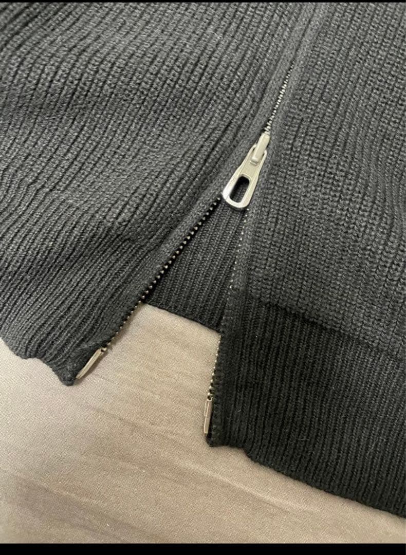 ポロラルフローレン　黒ドライバーズニット　ダブルジップ