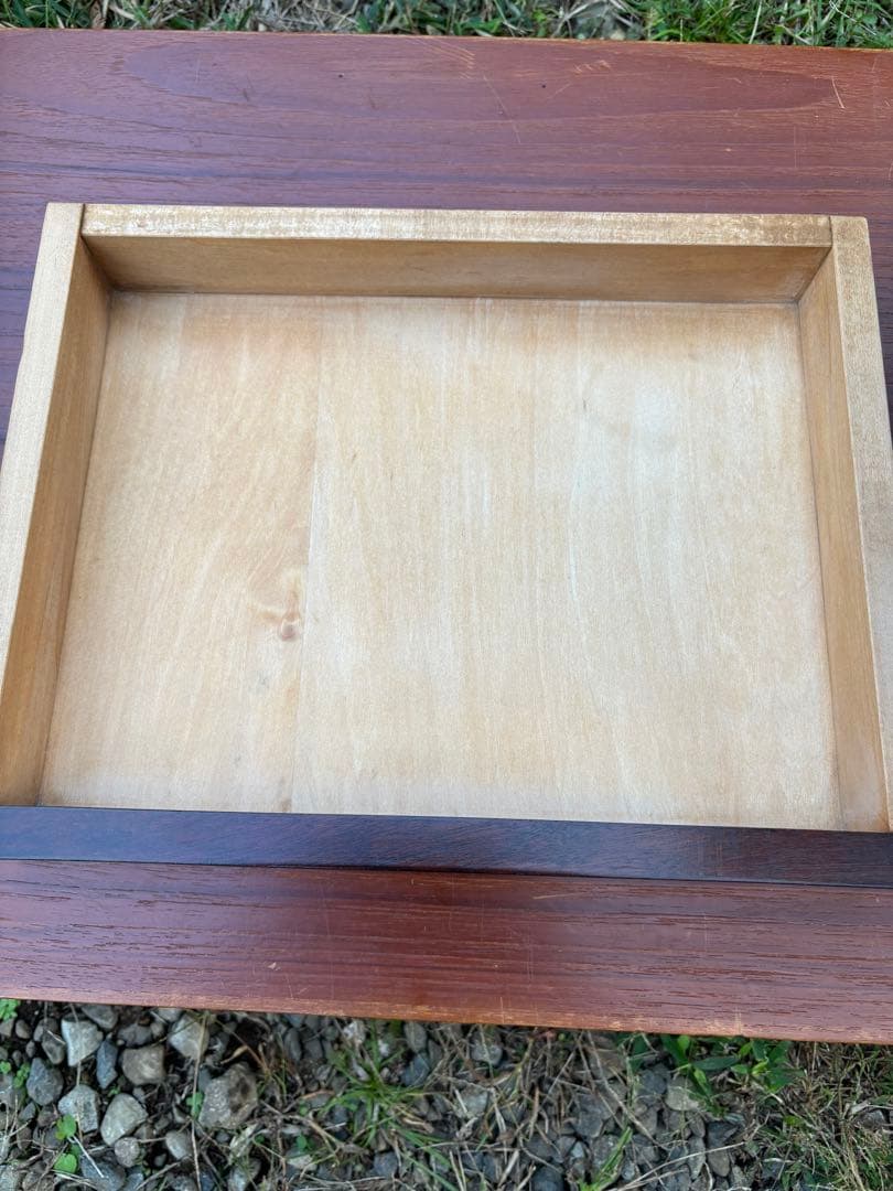 北海道民芸家具 カバ無垢材 電話台 サイドテーブル 飾り台 花台