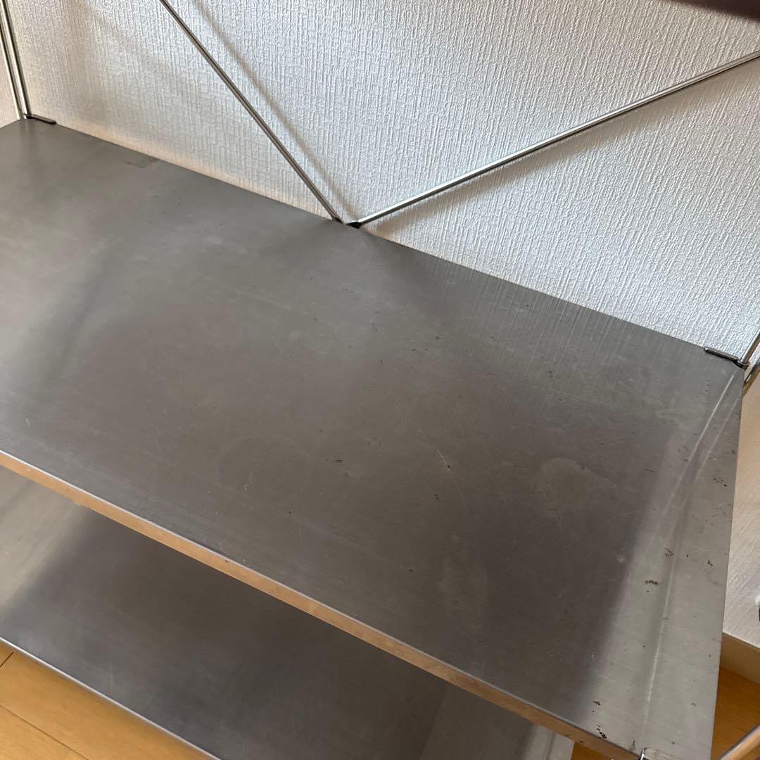 Akiさん　無印良品　ステンレスユニットシェルフ　ステンレス棚セット　ワイド小