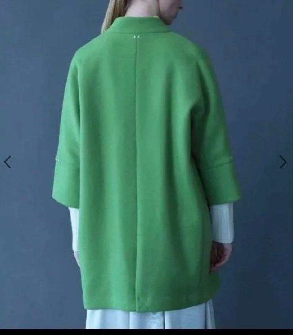 Aga ダブルメルトンコクーンコート　キミドリ　ヤマダヤ