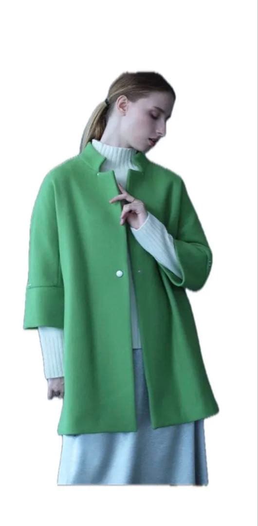 Aga ダブルメルトンコクーンコート　キミドリ　ヤマダヤ