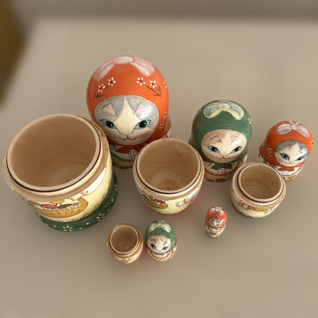 【きのこ狩り 】ねこのマトリョーシカ
