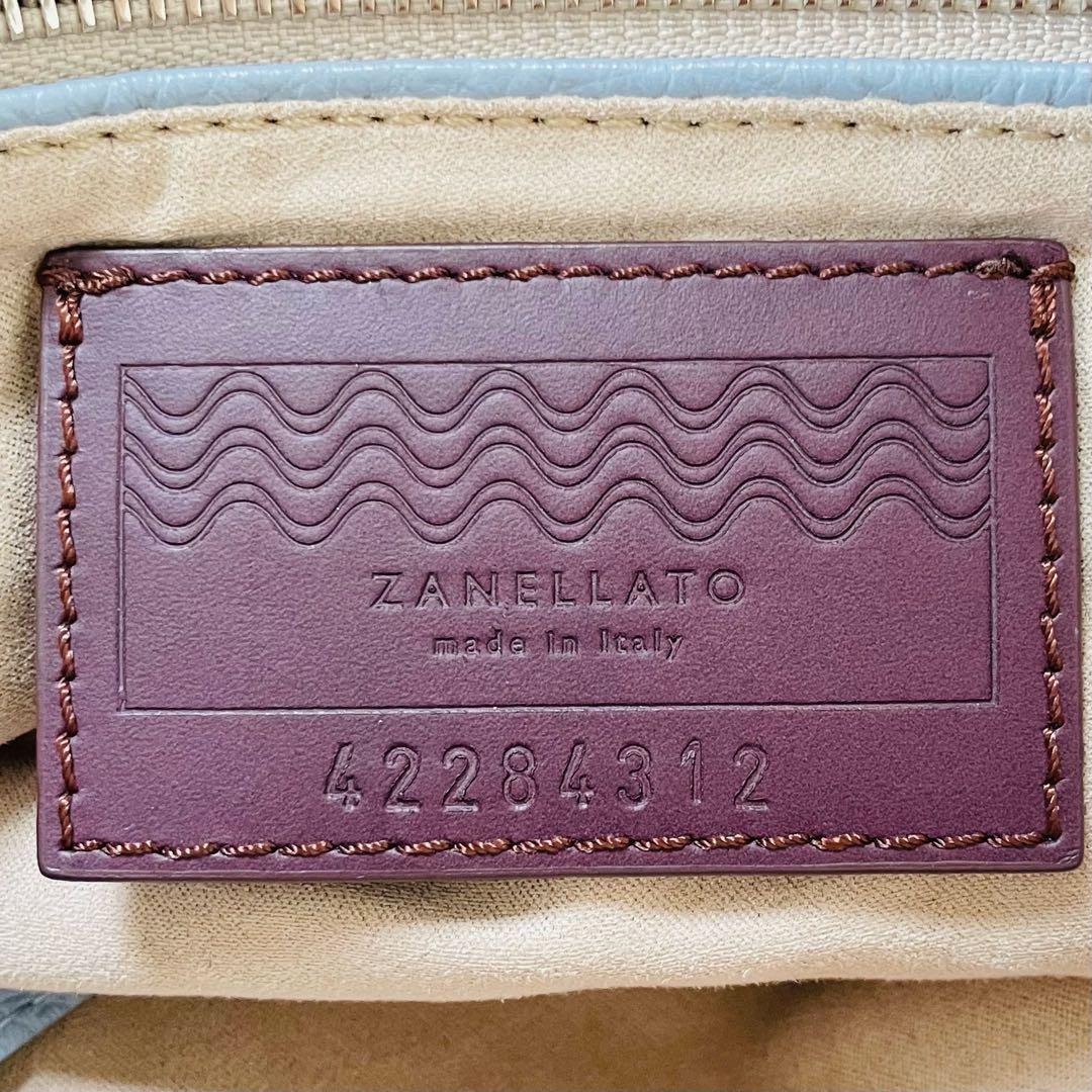 【美品】ザネラート ポスティーナ ショルダーバッグ ハンドバッグ 水色