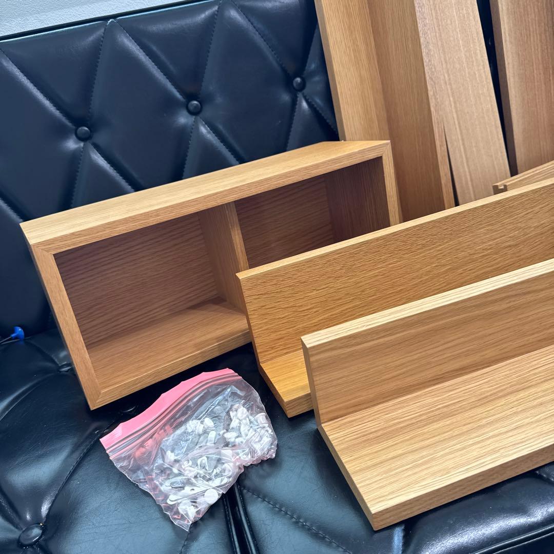 廃盤訳アリ★無印良品 壁に付けられる家具9 点セット棚コーナー３連ハンガー箱長押