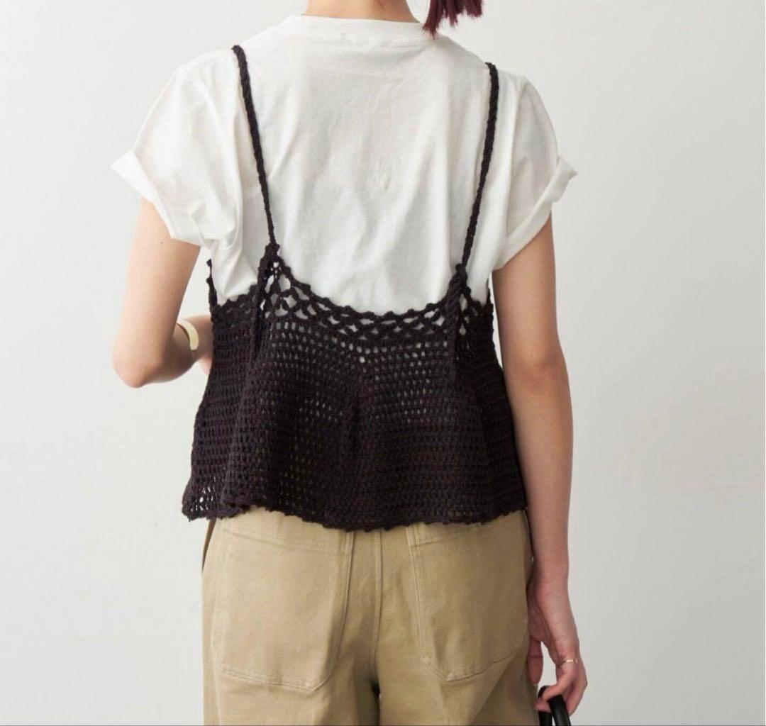 【新品未使用】スピックアンドスパン クロシェニットキャミソール