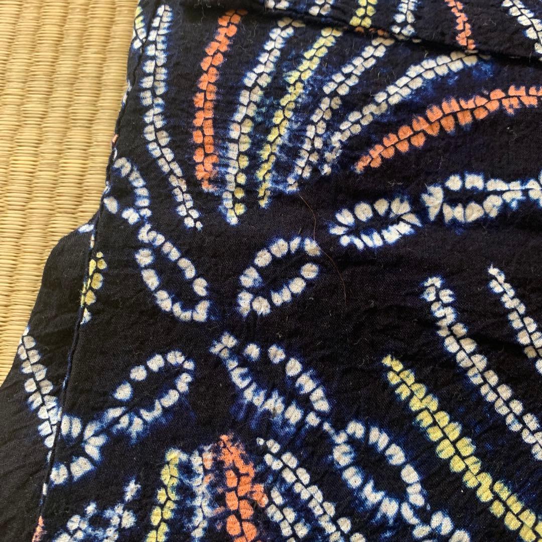 有松絞り　広襟　手縫い仕立て