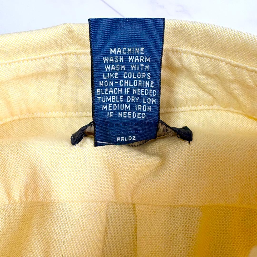 【ラルフローレン】オックスフォードシャツ　長袖　　ポニーロゴ　黄色　Y2K M