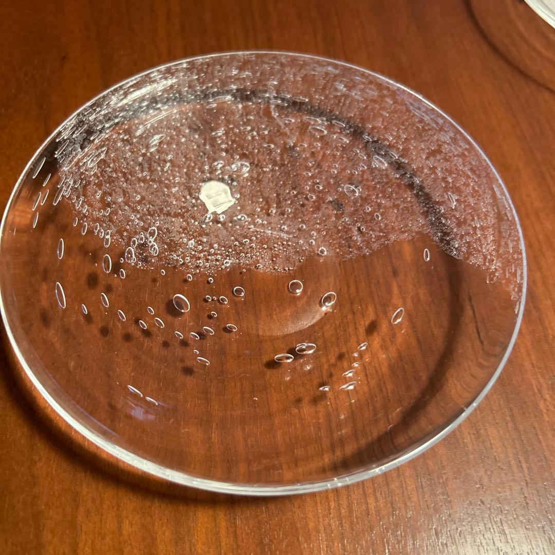 新品◆04荒川尚也　泡ガラスプレート　５枚セット　中皿