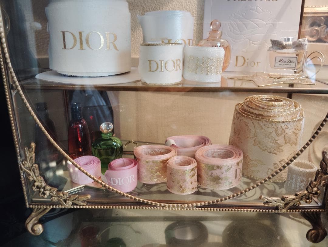 新品　真鍮×ガラス製 コレクションボックス（扉開閉式）アンティーク調