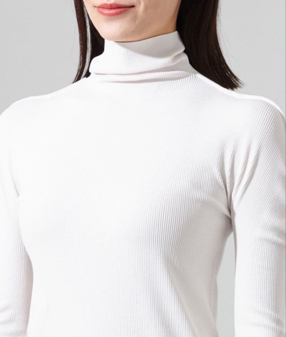 ノーソーイングニット　リブハイネック　ブラック