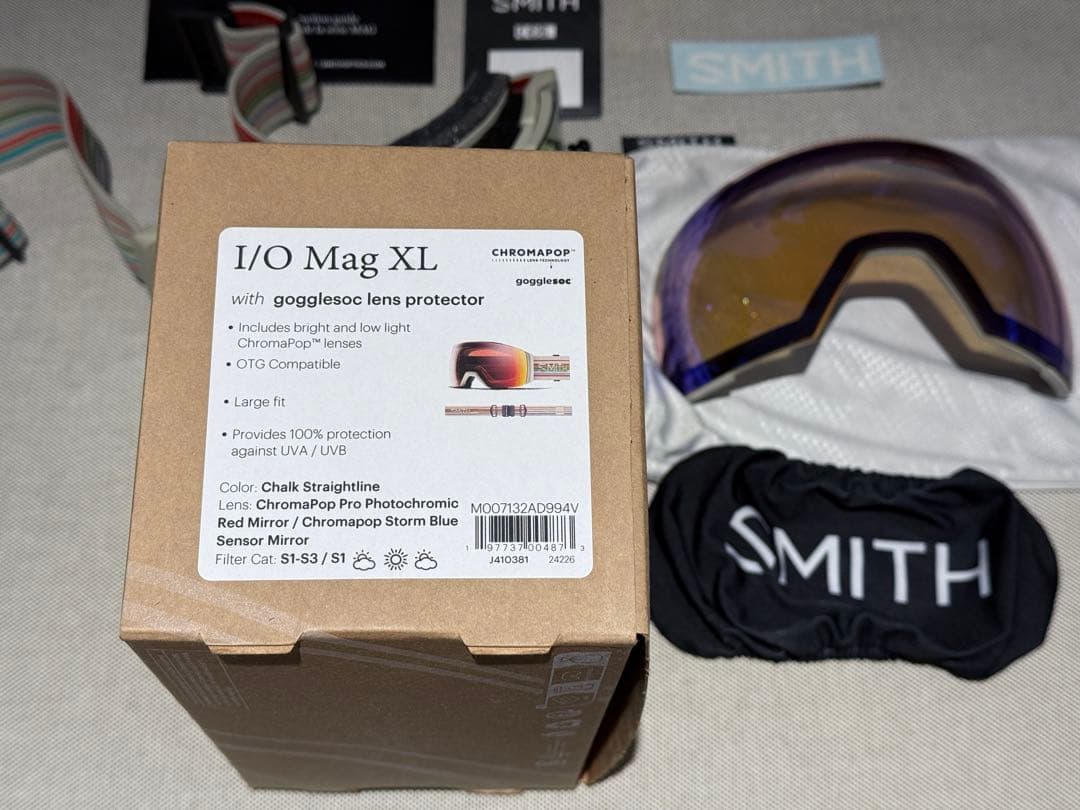 Smith I/O Mag XL ゴーグル（レンズ2枚付き、新品箱入り）