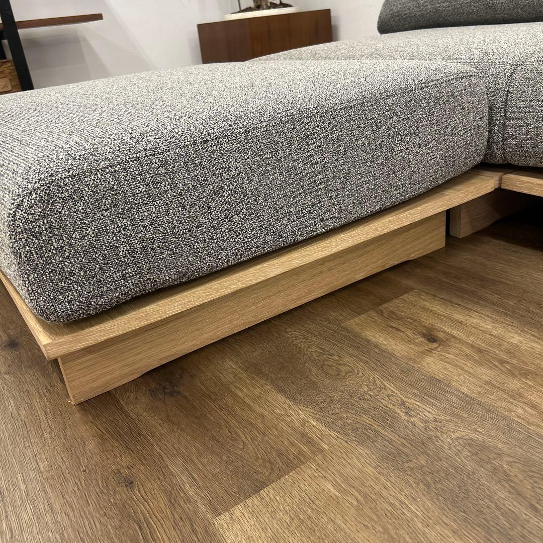 展示品☆シェーズロングソファ カバーリング カウチ ローソファ モダン L字