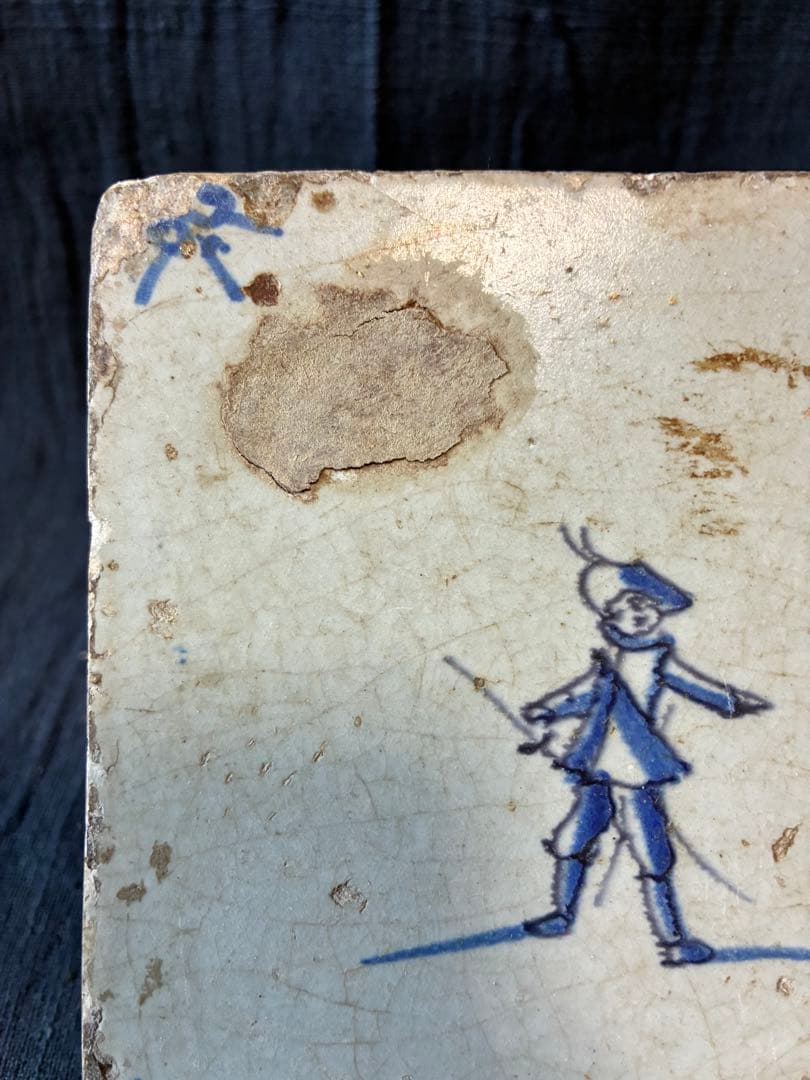デルフトタイル　17世紀　ローヤルブルー　　 染付けタイル