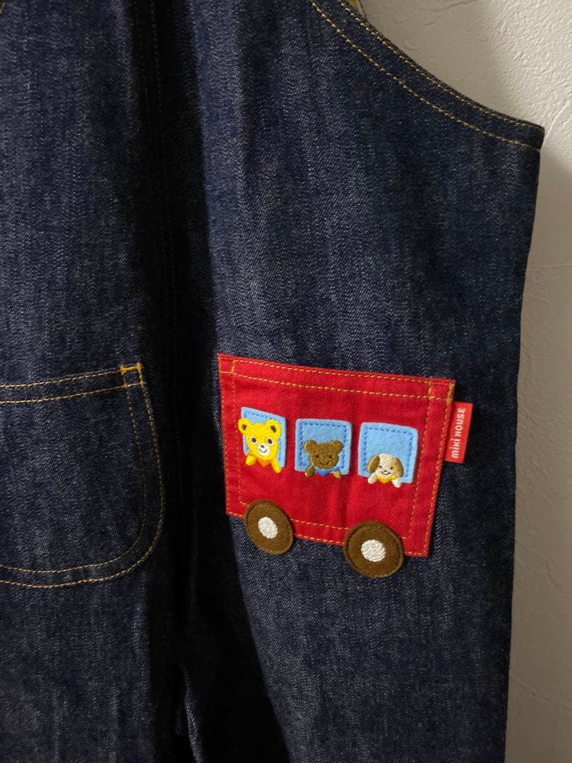 ミキハウス MIKIHOUSE サロペット ズボン プッチーくん 刺繍【90】