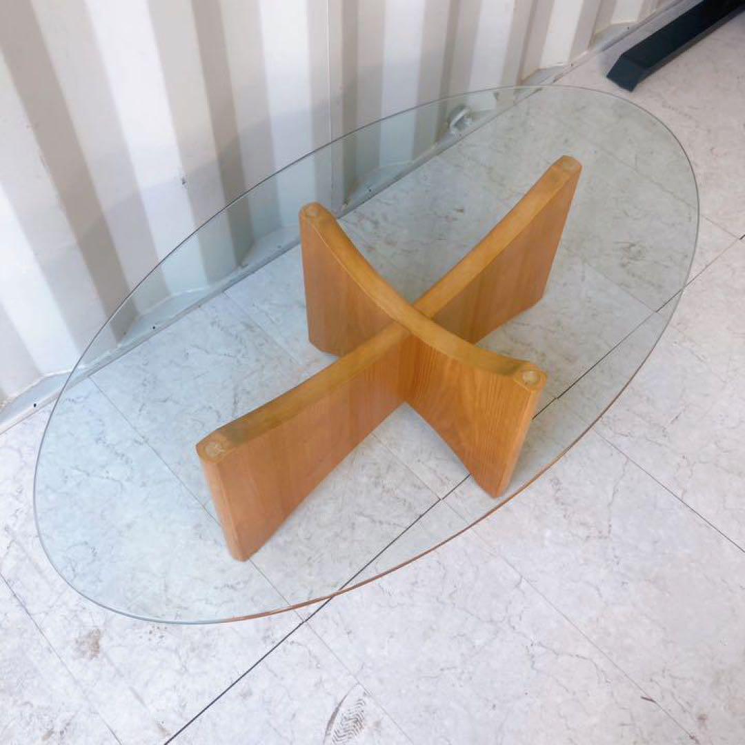 取付無料！イサムノグチ風おしゃれアンティーク ガラストップコーヒーテーブル✨