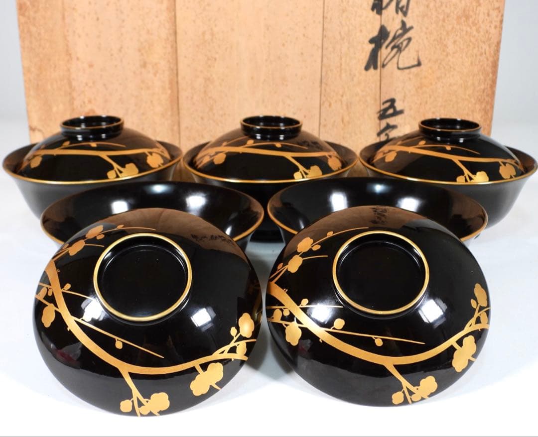 輪島塗 吸物椀 石昌斉作5客 御節料理 お正月料理 茶懐石道具