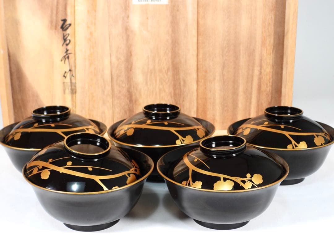 輪島塗 吸物椀 石昌斉作5客 御節料理 お正月料理 茶懐石道具