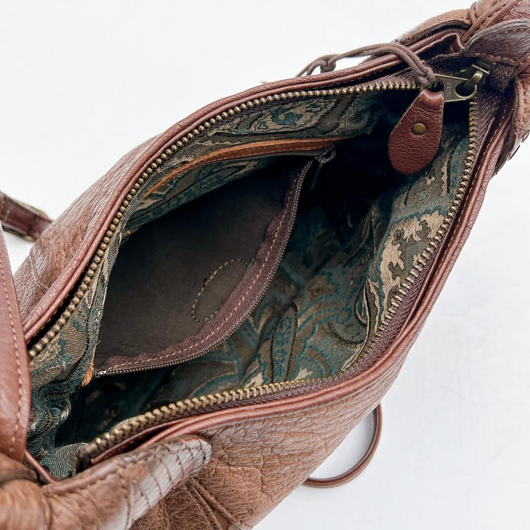 美品 IBIZA 切り替え ハンド ショルダーバッグ パイソン f538