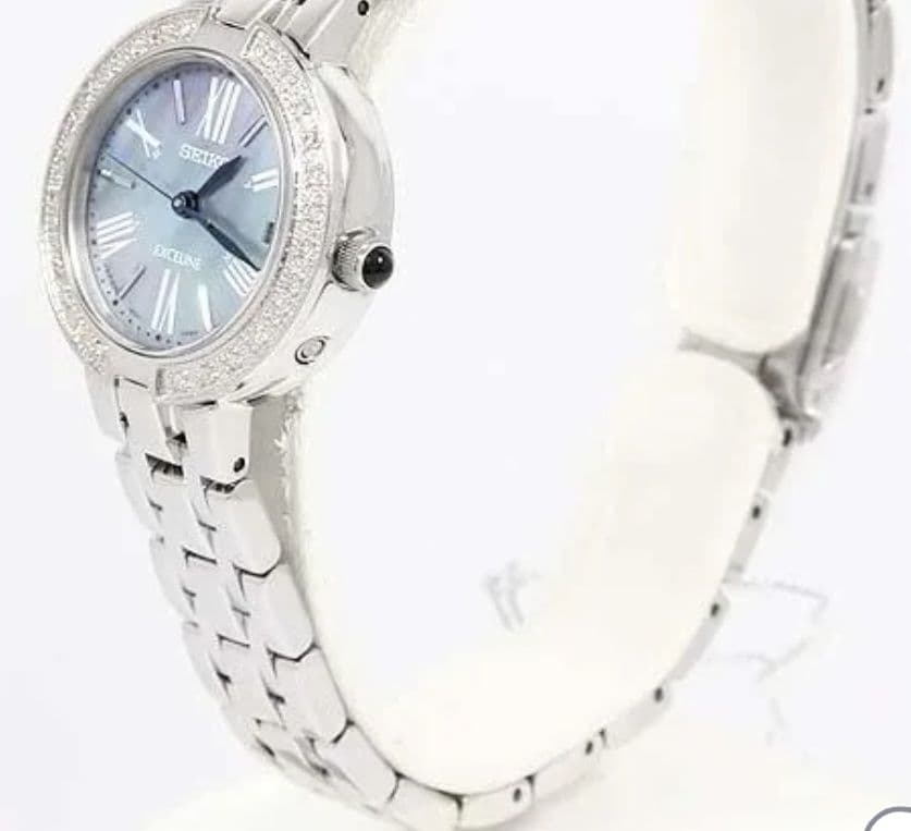 SEIKO SWCW007 ブルーシェル　ダイヤ入り　ソーラー電波