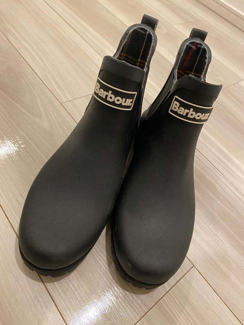 【美品】BARBOUR バブアーサイドゴアレインブーツ24センチ　雨靴