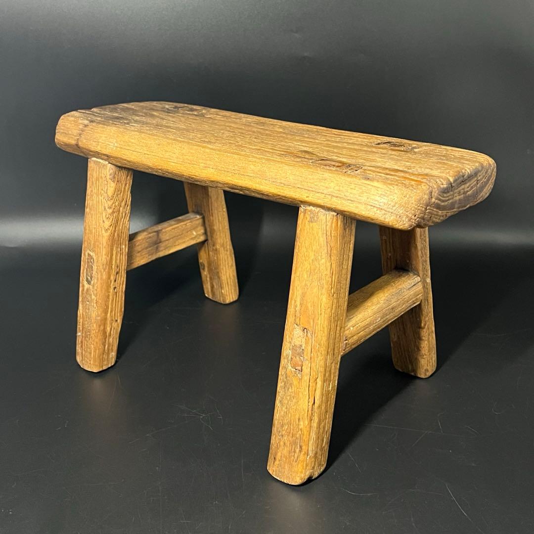 李朝 木製 小椅子 低椅子 踏み台 古民藝 古道具 朝鮮古美術 民藝 花台展示台