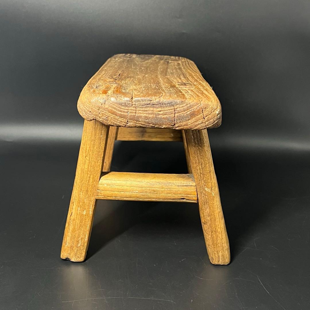 李朝 木製 小椅子 低椅子 踏み台 古民藝 古道具 朝鮮古美術 民藝 花台展示台