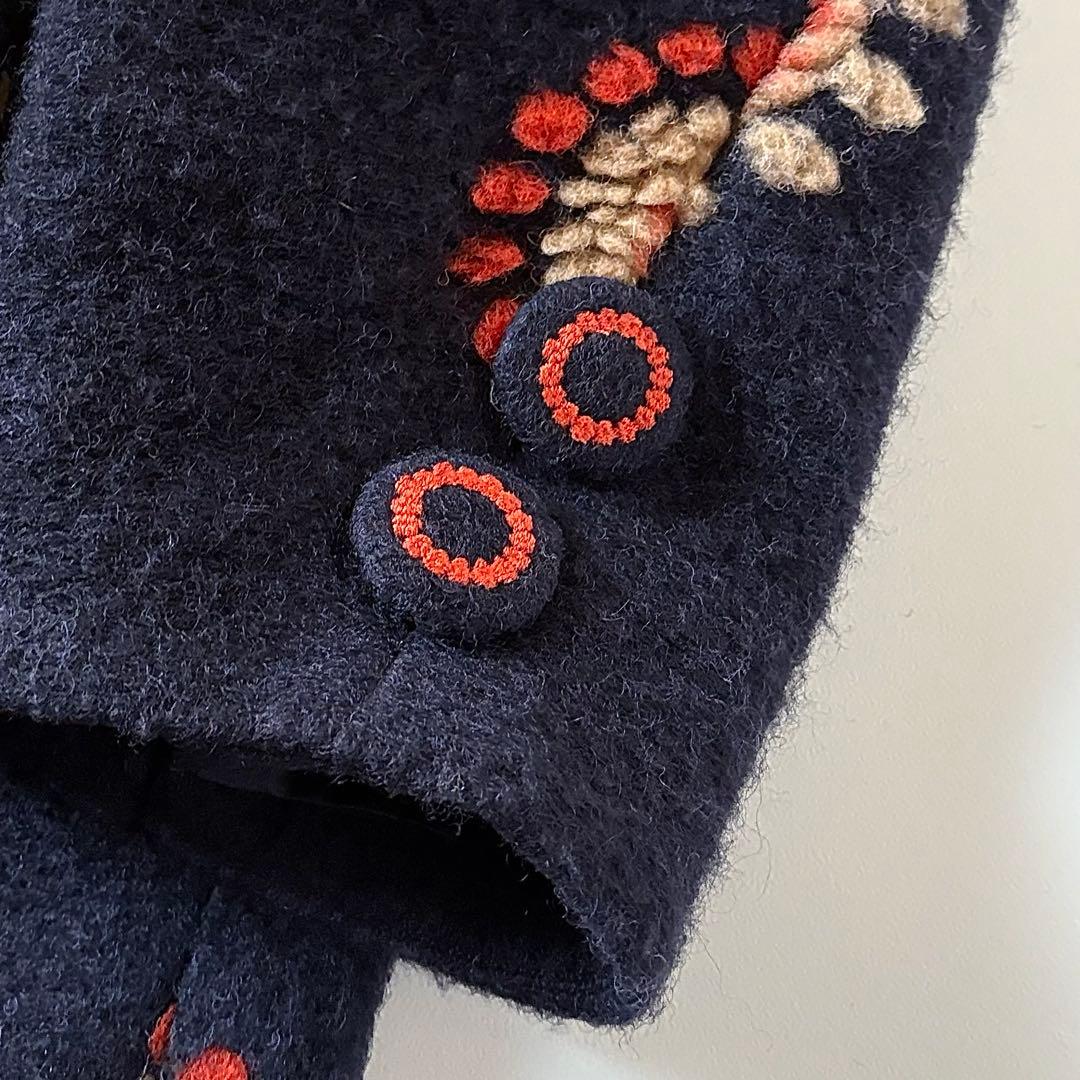 美品♡　定価4.8万円　アズノゥアズオオラカ　ウール　花柄　刺繍　コート