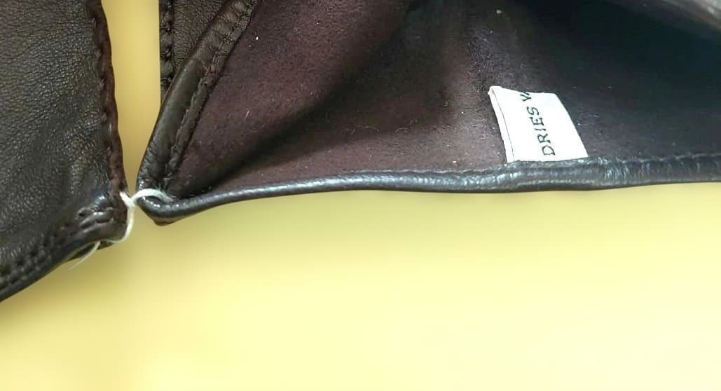 【DRIES VAN NOTEN】　 ドリスヴァンノッテン　濃茶　革　手袋