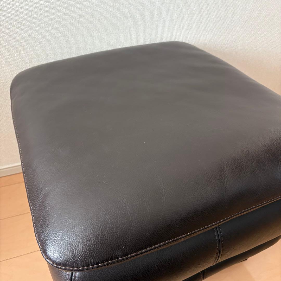 IDC 大塚家具　オットマン　オースチン　レザー　本革　ブラウン　茶色　総革